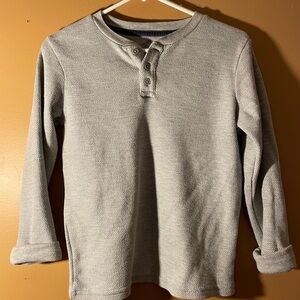 Gray Kids Long Sleeve Henley Shirt